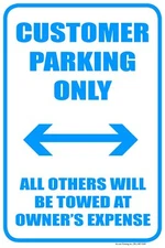 Customer Parking Only | Metal Parking Sign | 12"W x 18"H