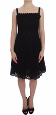 DOLCE & GABBANA Dress Black Floral Lace Shift Knee Length IT40/ US6/ S RRP $3100