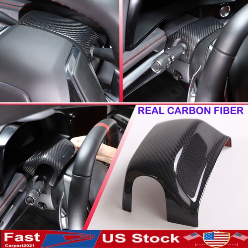 Dry Real Carbon fiber Steering Wheel Base Trim Cover For Corvette C8