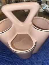 Home Essentials 4 Section Pink Utensil Holder/planter