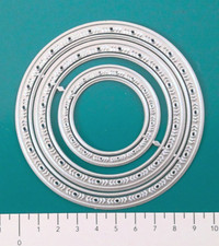Stanzschablone Rahmenstanze Stanzform  rund Kreis Randstanze 6 Teile Set
