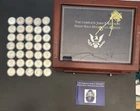 John F Kennedy Half Dollar Proof Collection, 35 Coins 1969-2015  w/ Display Box