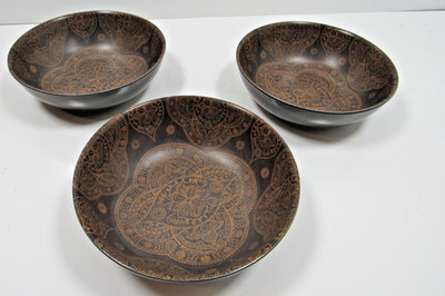 Decoctive Mandala Pattern 100% Melamine Earthy  Salad / Cereal Bowls - Set of 3