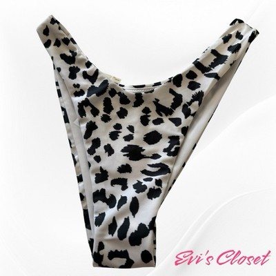 Aerie Black & White Leopard Cheekier Plus Bikini Bottom Size XS NWT