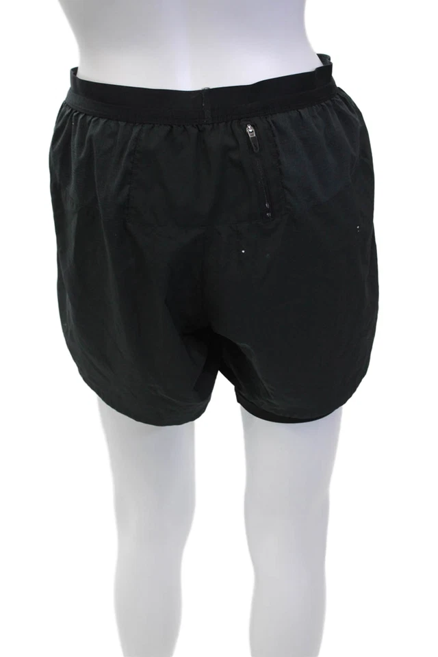 Nike Womens Textured Drawstring Mini Shorts Black Size M - Image 3 of 4