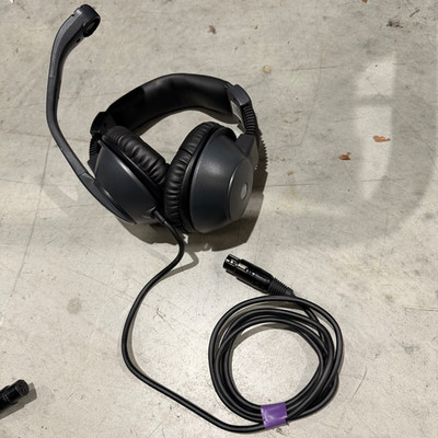 Clear-Com CC-260 Gegensprechanlage Headset Doppelohr Comms Talk Back Boom Mikrofon 4-Pin XLR