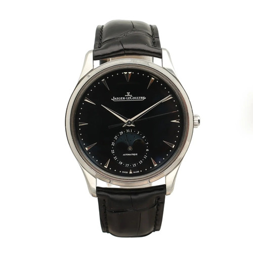 Jaeger LeCoultre Master Ultra Thin Moon 39mm Steel Black Dial Men Watch Q1368470