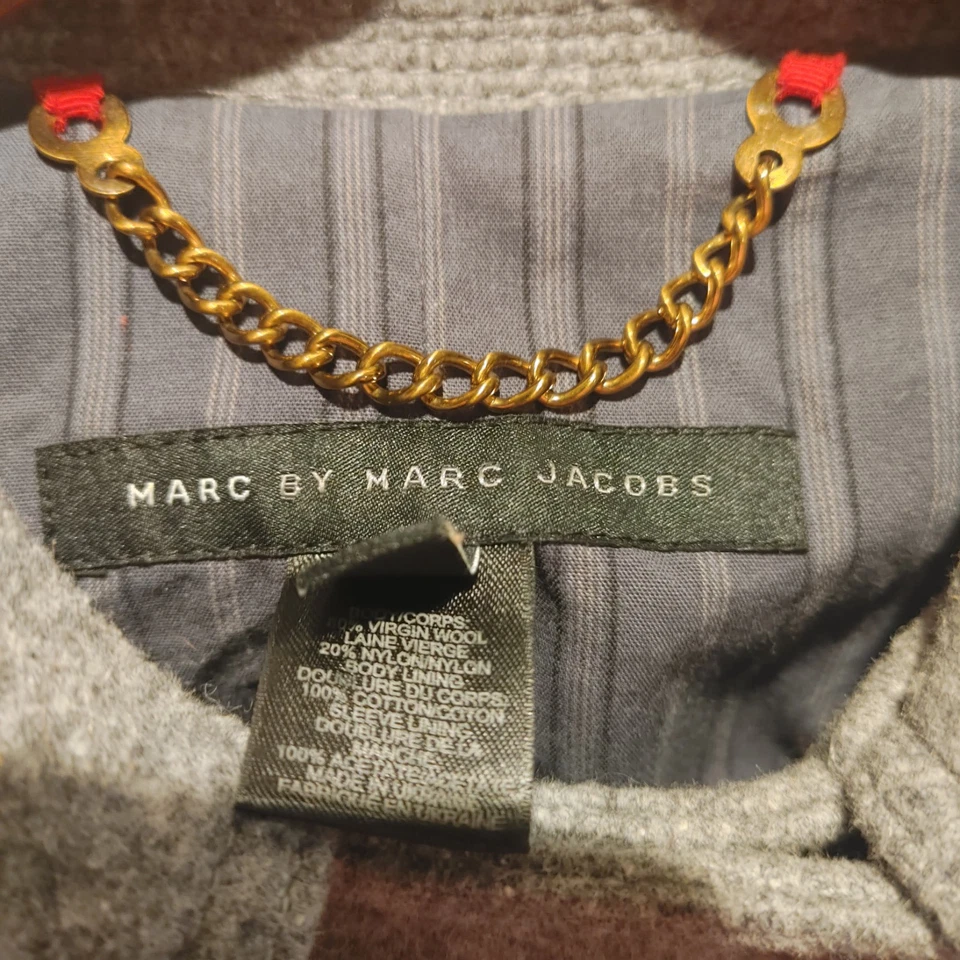Chaquetón de lana MARC by MARC JACOBS gris doble pecho talla S Foto 2 de 4