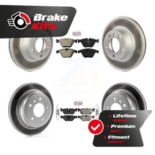 Front Rear Semi-Metallic Pad Coat Brake Rotors Kit For 2009-2012 BMW 328i xDrive