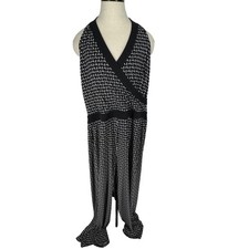 White House Black Market WHBM Jumpsuit 14 Halter Wide Leg Open Back Minimalist