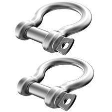 2 Pcs 3/8 Inch 304 Stainless Steel D Ring Shackles 10 mm Screw Pin Anchor Shackl