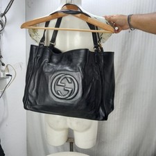 articolo e7339 borsa a mano gucci pelle nera misure sono base cm. 39 x cm. 16 ,