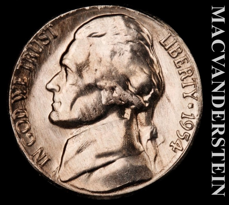 1954-D Jefferson Nickel - Choice Gem Brilliant Unc  Lustrous  No Reserve  #L5067