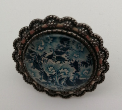 KLUNKER RING bronzefarben mit CABOUCHON RETRO BOHO wie neu