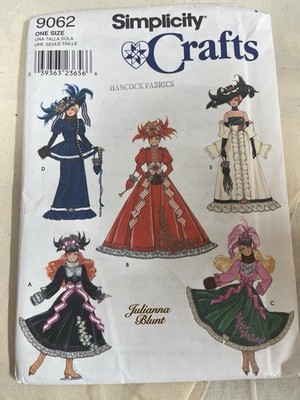 Simplicity 9062 Julianna Blunt Fashion Doll Clothes Pattern 11.5 UNCUT Dress Hat