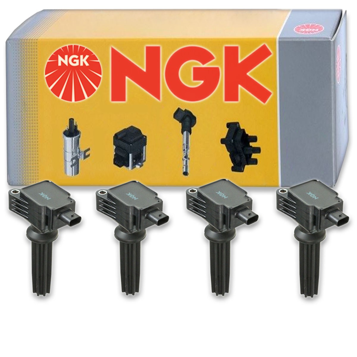 4 pc NGK Ignition Coils for 2013-2019 Lincoln MKZ 2.0L L4 Spark Plug Wire ai