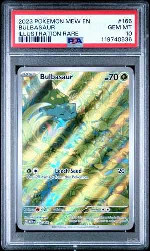 2023 Pokemon 151 Bulbasaur Illustration Rare 166/165 PSA 10 English