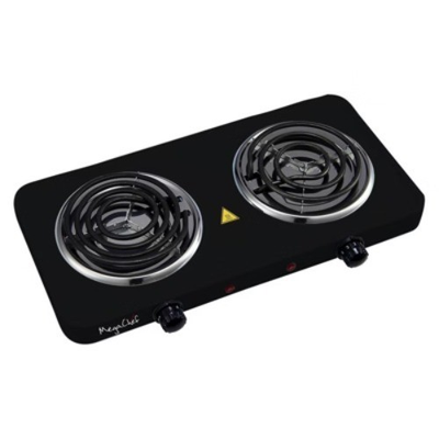 #ad #ad MegaChef Portable Dual Electric Coil Cooktop Black: 1700W Hot Plate $39.19