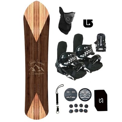 Symbolic Timber Powder Snowboard + Bindings S M Package Stomp+Leash+Mask+Burton