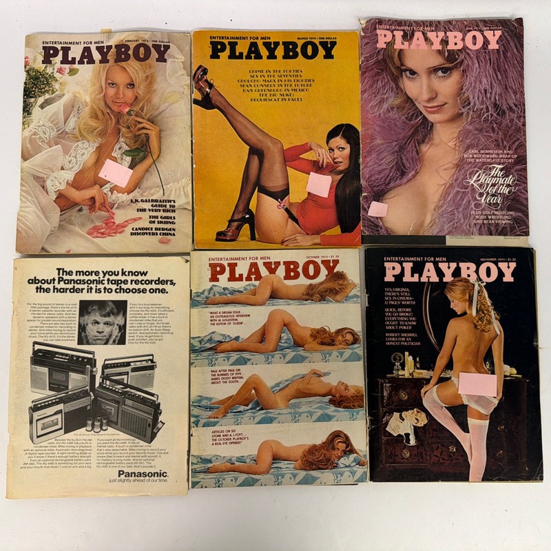 Playboy Magazine 1974 Lot Of 6