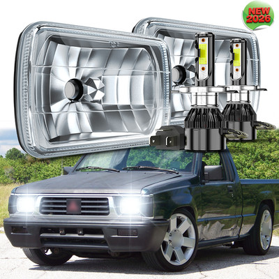 Fit Nissan Mitsubishi Mighty Max 2pcs 5x7 7x6''inch LED Headlight Hi-Lo Beam
