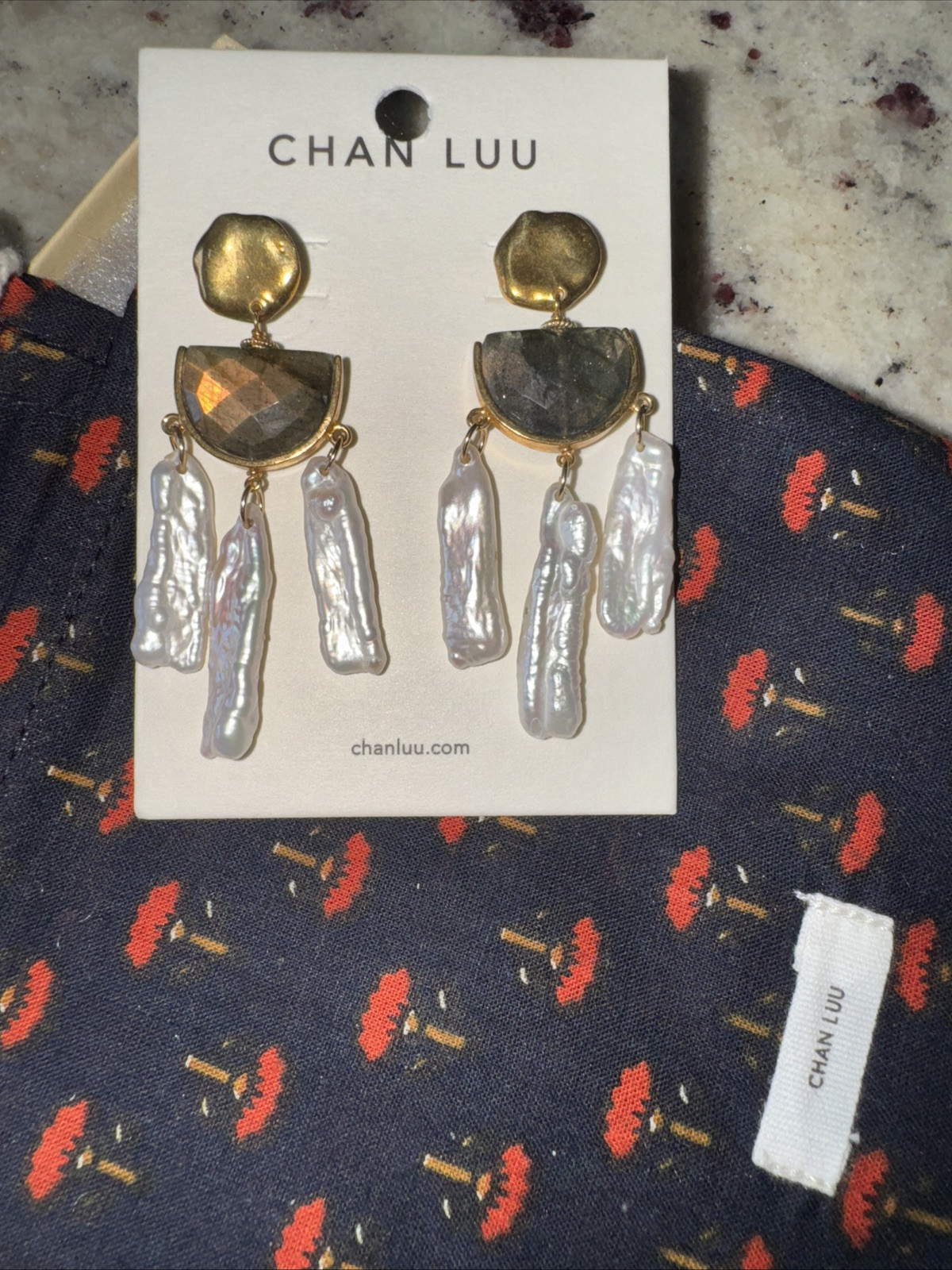 NWT CHAN LUU LUNA TRINITY a LABRADORITE EARRINGS ~ SOLD OUT EVERYWHERE!!! image 5