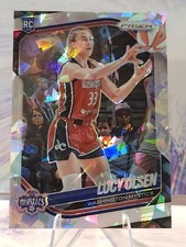 2025 Panini WNBA Prizm #104 Lucy Olsen Rookie Cracked Ice Mystics RC
