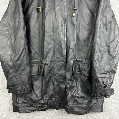 Lakeland Leather Jacket Womens UK 16 XL Black Full Zip Hooded Coat Parka - Picture 3 of 18