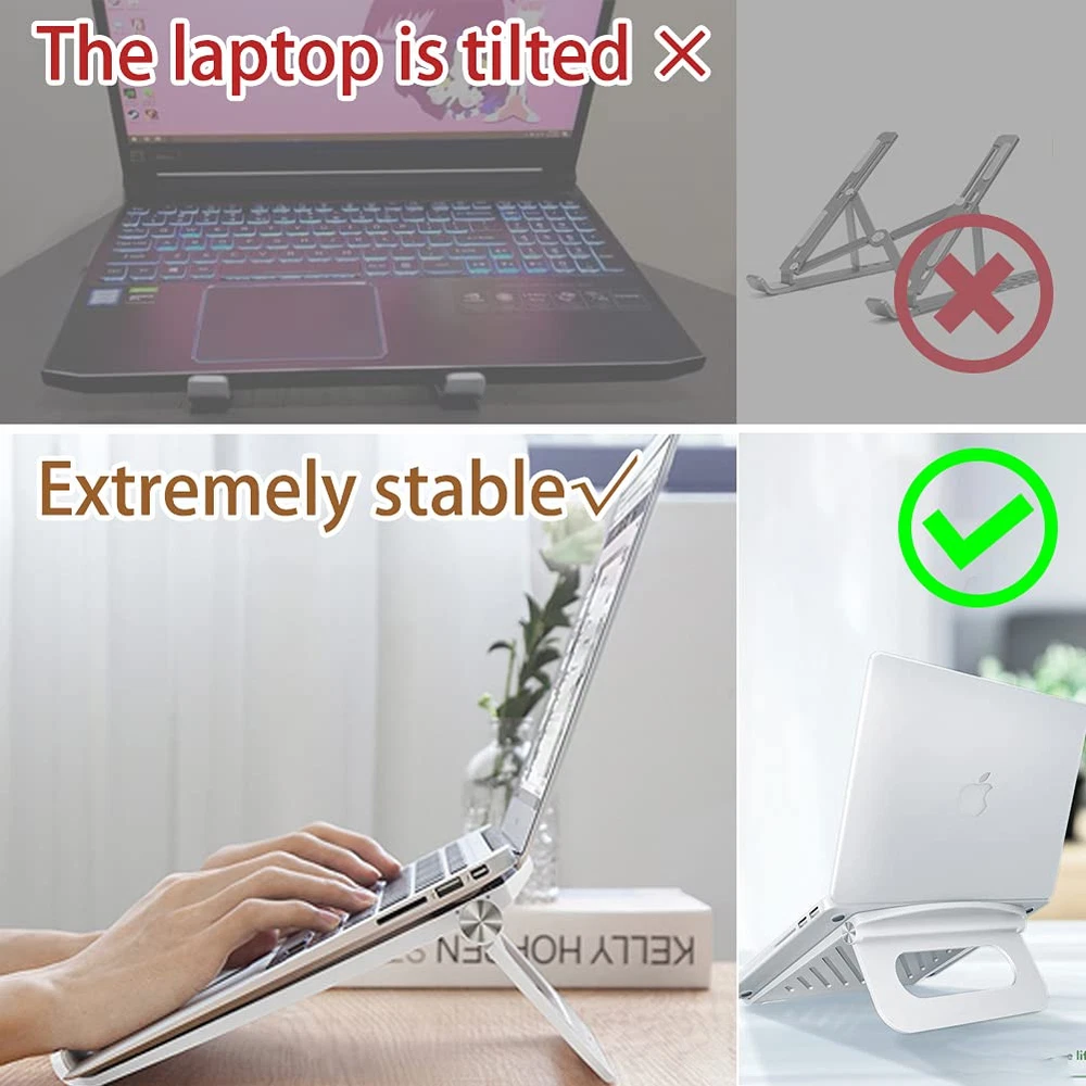Foldable Adjustable Laptop Stand for Desk – Multi-Angle Stable Desktop Holder