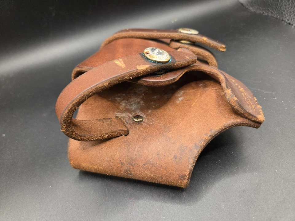 Bucheimer 3 Belt Holster Brown Smooth Leather 3x6" Colt Revolver Belt Snap - Image 4 of 4