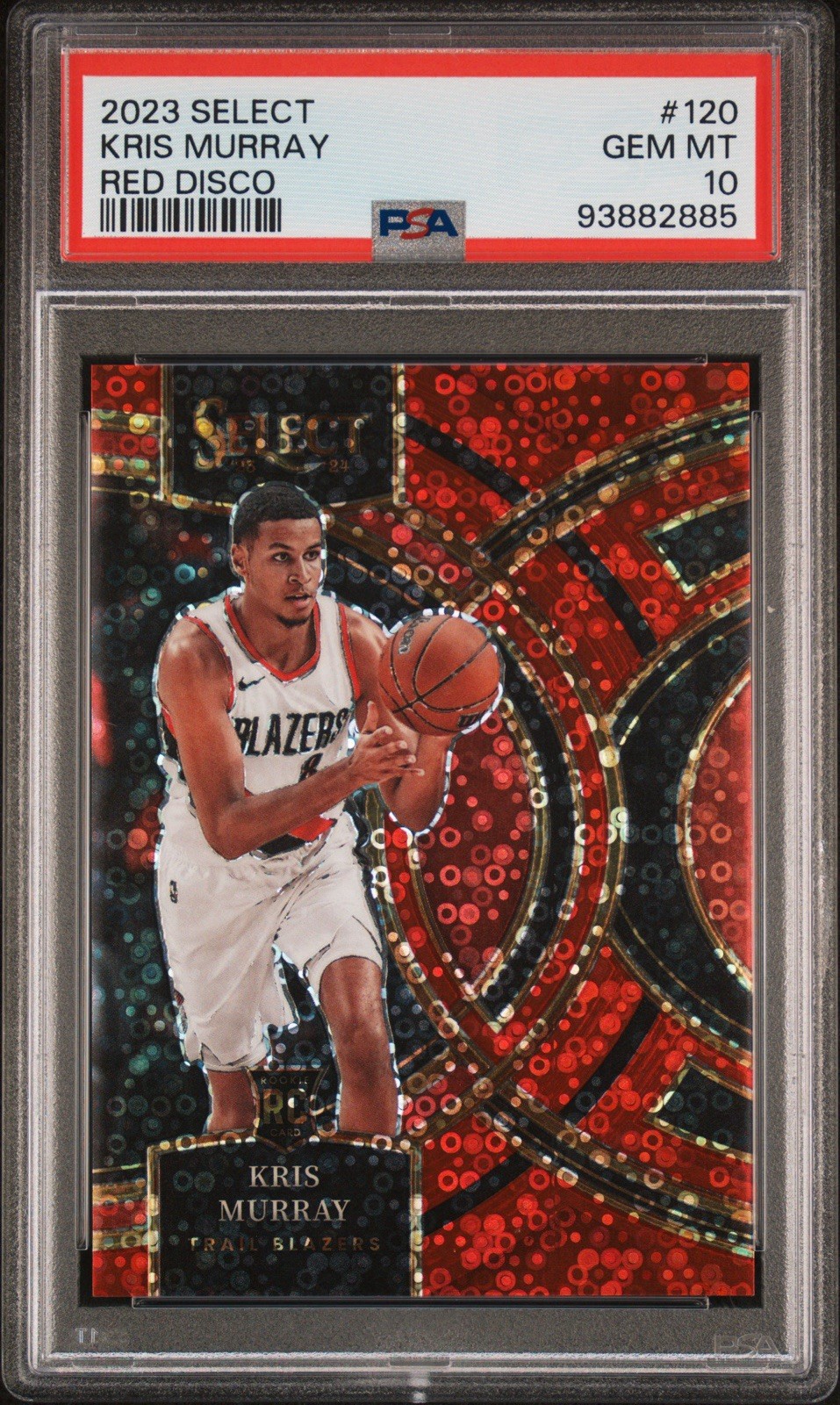 2023-24 Panini Select Kris Murray #120 Red Disco /49 Premier PSA 10 RC Pop 2