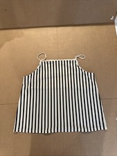 H M Camisole Size Medium With Lining, Spaghetti Straps Black White Stripe