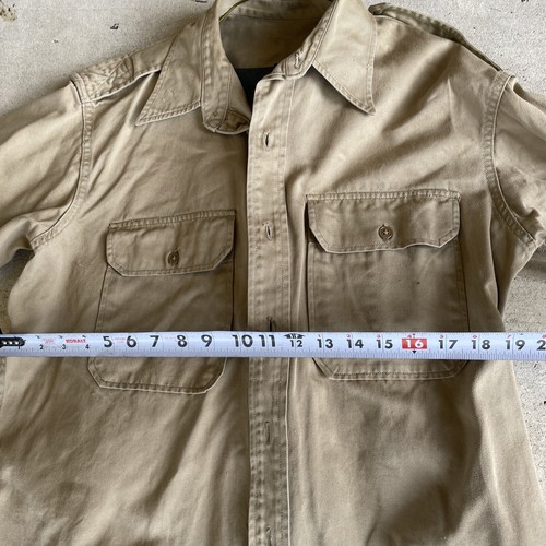 US Army WWII/Korea Shirt M1946 Khaki Cotton Large 79th Division Patch 1946 Dated - Picture 5 of 18