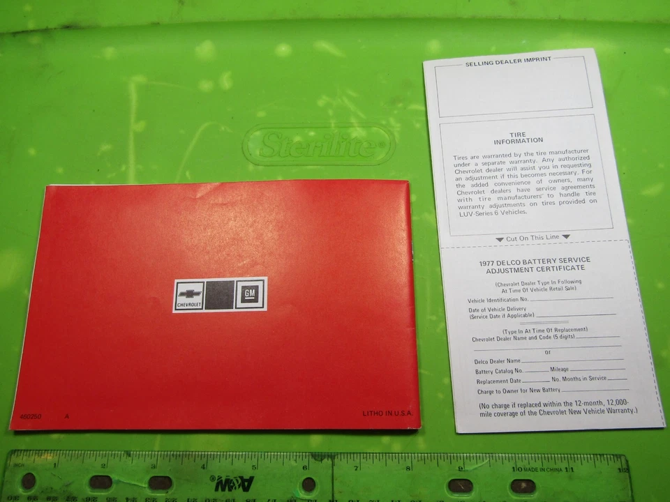 Chevrolet LUV 1977 camioneta pickup manual del propietario y garantía 460250A nuevo en stock como nuevo Foto 2 de 4