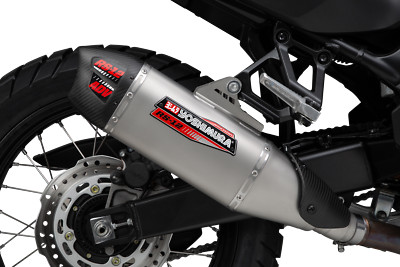 YOSHIMURA HONDA TRANSALP XL750 2024 RS-12 SLIP-ON EXHAUST W/ STAINLESS MUFFLER