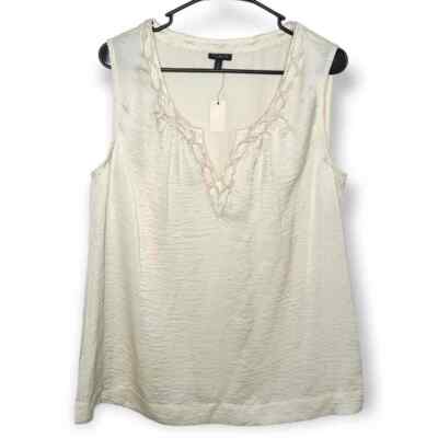 Talbots Sleeveless Blouse with Braided Neckline size 14 NWT