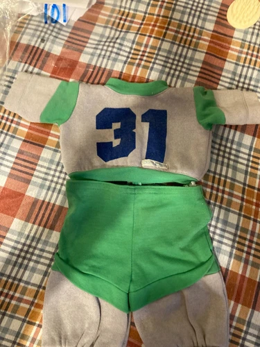 Vintage Cabbage Patch Kids/Doll Clothes -Green/Gray #31 Sweatsuit  (102)