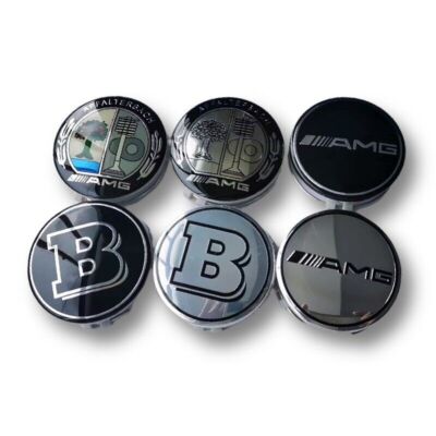 4x Für Mercedes-Benz AMG Nabendeckel Felgendeckel Affalterbach 75mm /Chrom DE