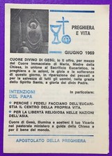 SANTINO HOLY CARD, APOSTOLATE OF PRAYER, JUNE 1969 - REF. 8009