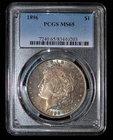 PCGS MS 65 1896 Morgan Dollar Original Toning Toned Obverse Reverse