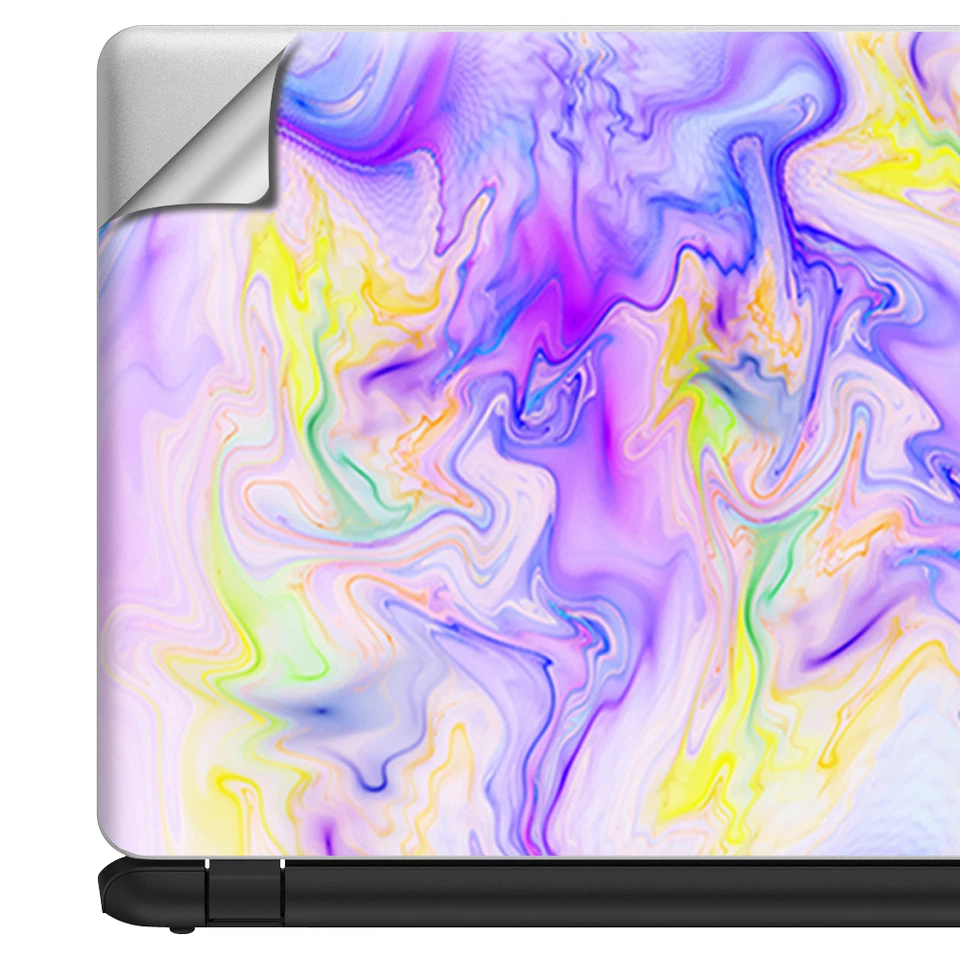 Envoltura de revestimiento universal para computadora portátil de 13 pulgadas - resina de mármol pastel rosa púrpura mezcla Foto 3 de 4