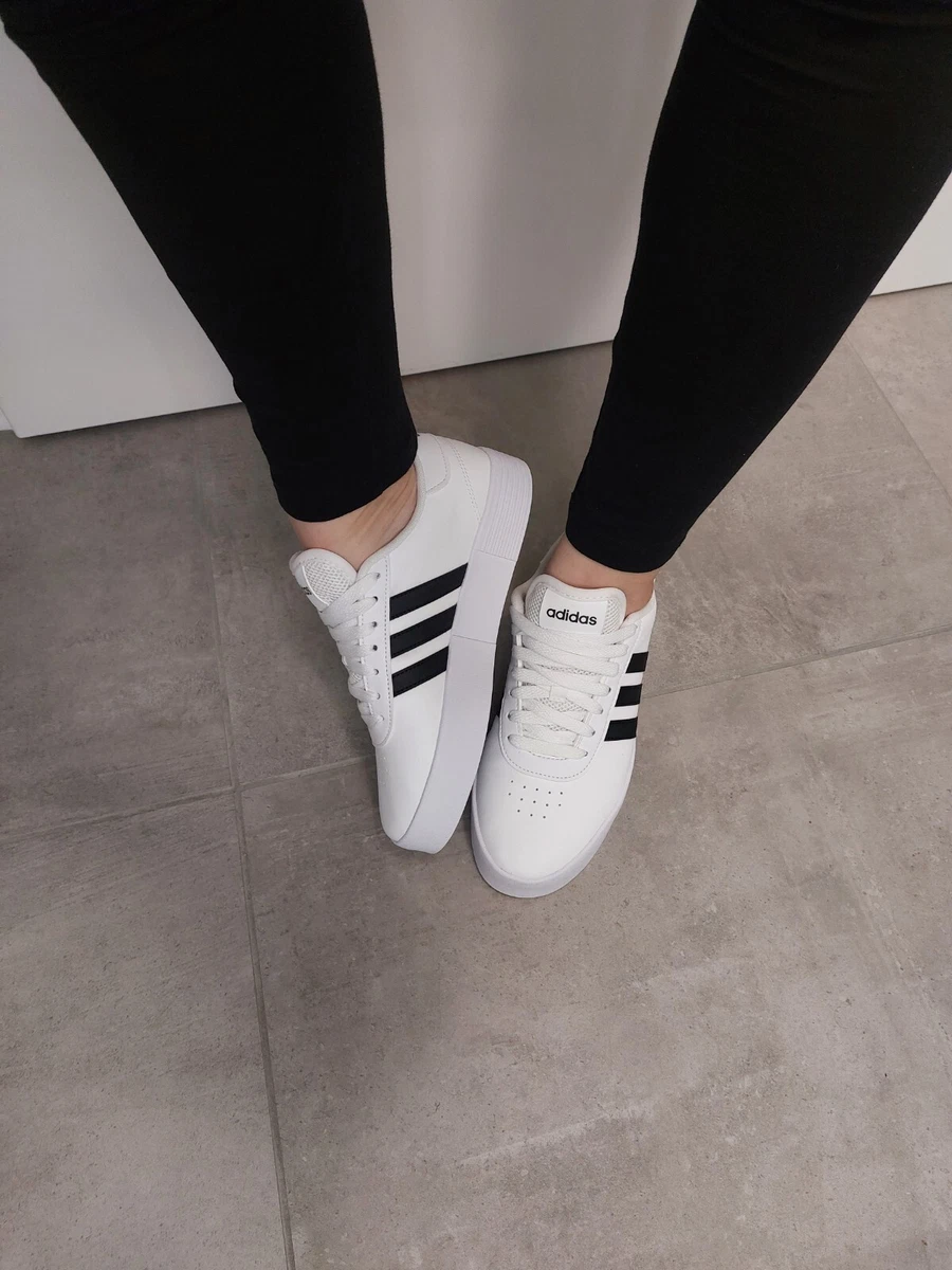 Adidas Platform Sneaker Classics Plateau Wei Schwarz Sportschuhe