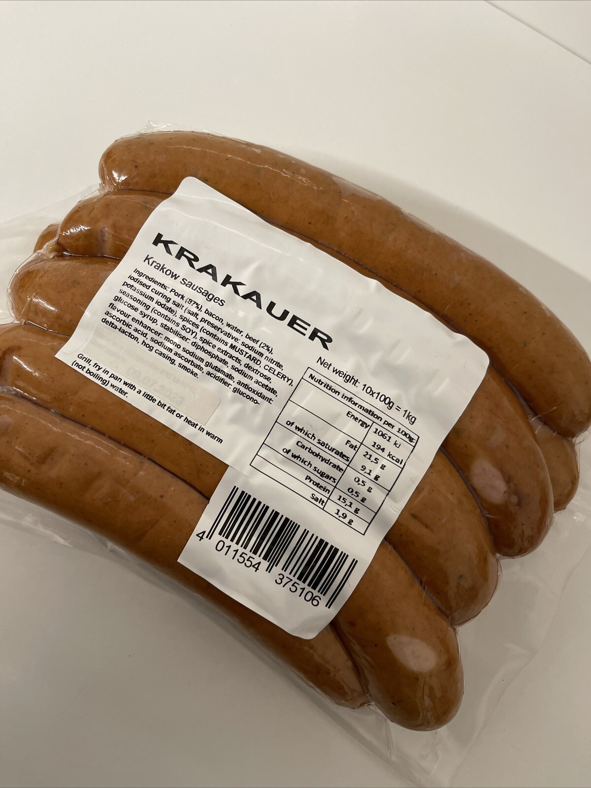 Imported German smoked Krakauer sausages 1kg hotdogs bratwurst BBQ Pork krakow 4016623489012 eBay
