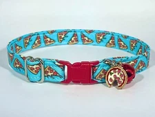 Cat Collar- "Pizza Party" Adjustable Breakaway Safety Quick-Release Collar