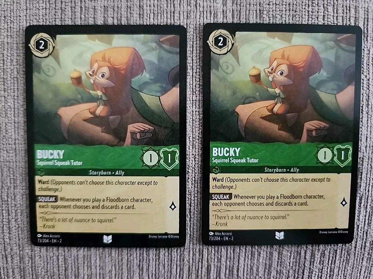 bucky lorcana card Disney Lorcana: Rise Of The Floodborn Bucky Squirrel Squeak Tutor  Uncommon