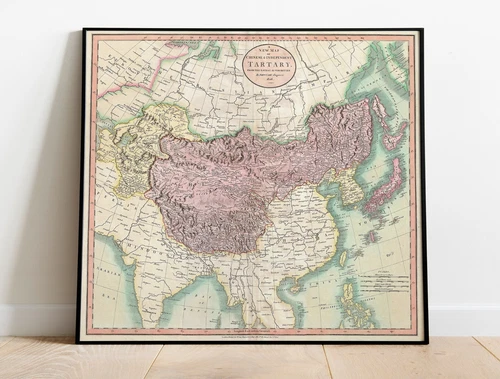 1806 Map Tartary Central Asia Mongolia Tartaria Tartarie Wall Art Poster Print