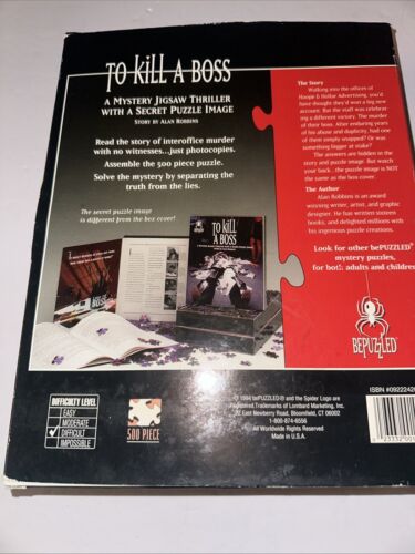 New Vintage Sealed 1994 BePuzzled To Kill A Boss Puzzle Mystery Jigsaw Thriller - Picture 2 of 4