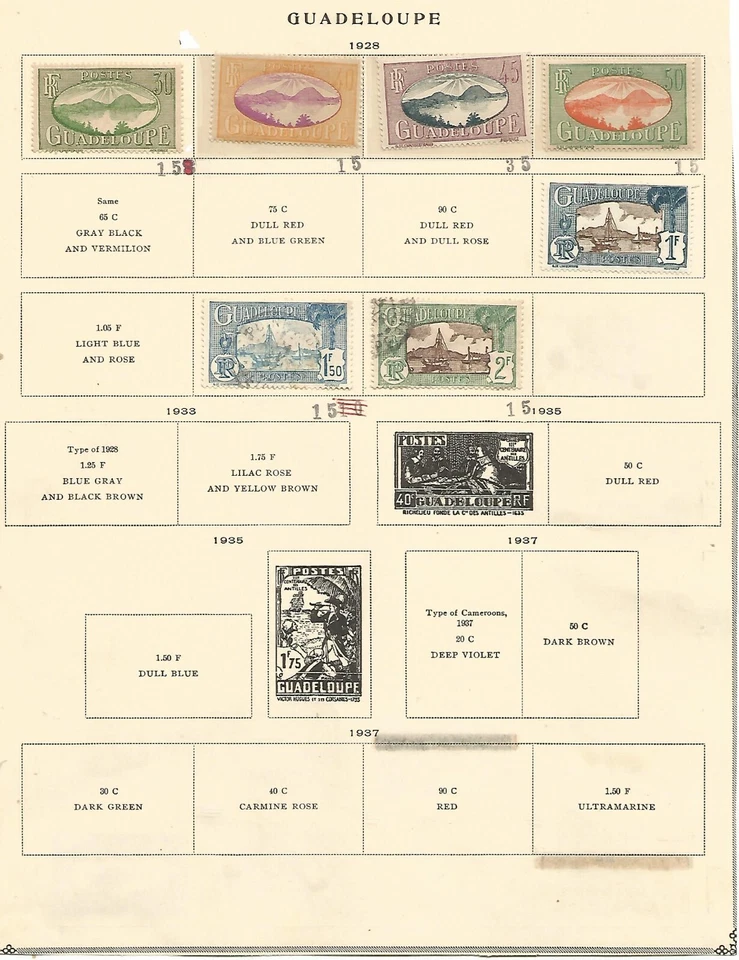 GUADELOUPE - 73 Different Stamps - Image 3 of 4