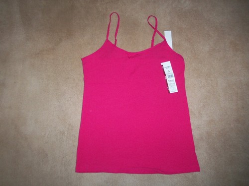 TIME AND TRU HOT PINK ADJUSTABLE STRAPS STRETCH KNIT CAMI/TANK Size S (4-6)