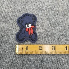 Navy Blue Teddy Bear Patch Embroidered Iron On A3.